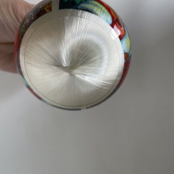 VTG 1999 TRIM A HOME SATIN ORNAMENT SANTA LITTLE TEDDY BEAR EATING PORAGE - Picture 5 of 14